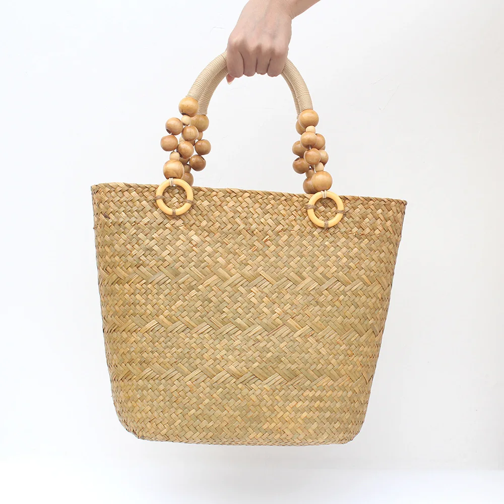 

Grass Woven Handbag, Retro Large Capacity Woven Bag, Commuting Tote Bag, Seaside Vacation Single Shoulder Hand-held Women's Bag