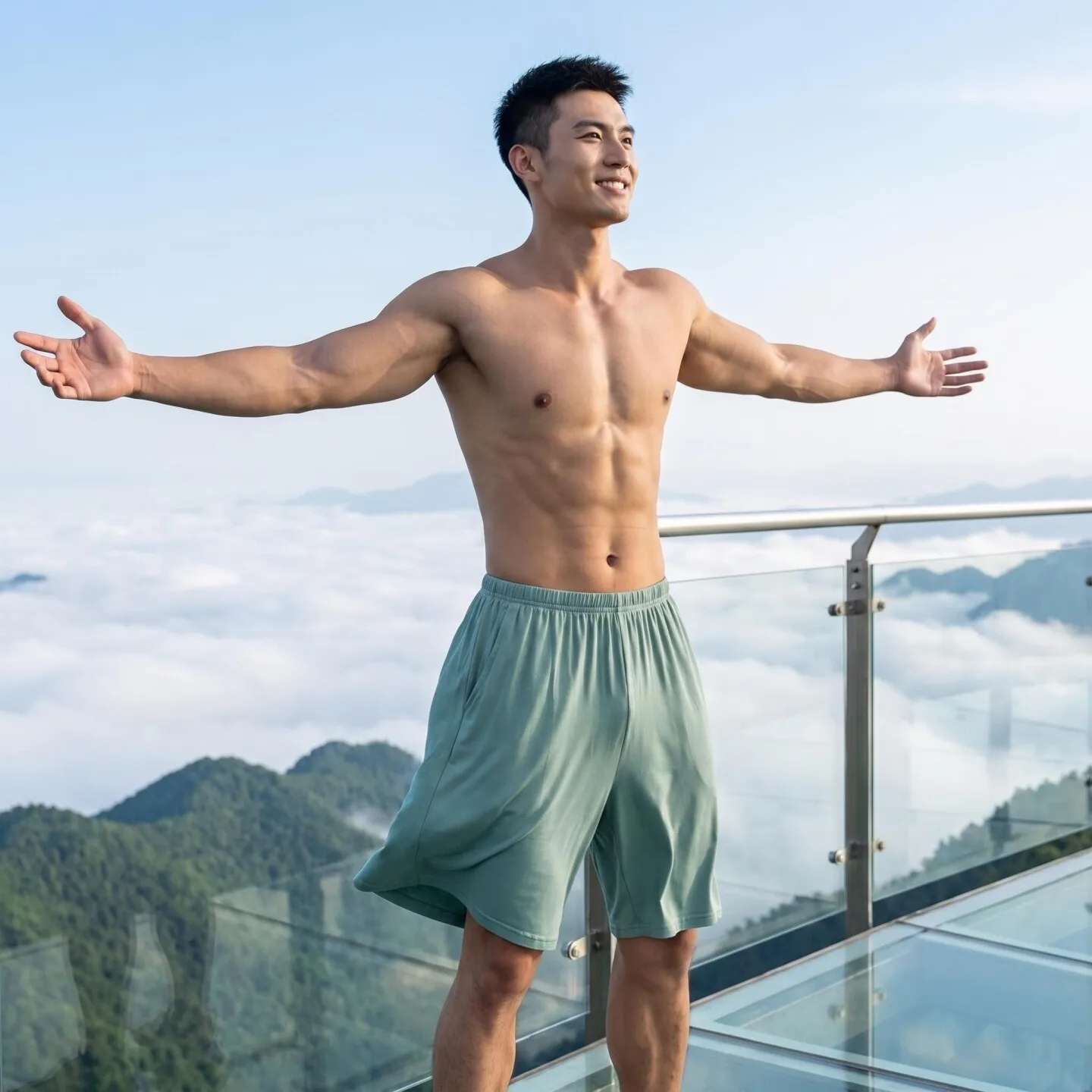 Cooling Modal Men's Shorts Lightweight Loose Fit Five-Quarter Pants Sleepwear Outdoor Elastic Waist Sports Casual Trousers