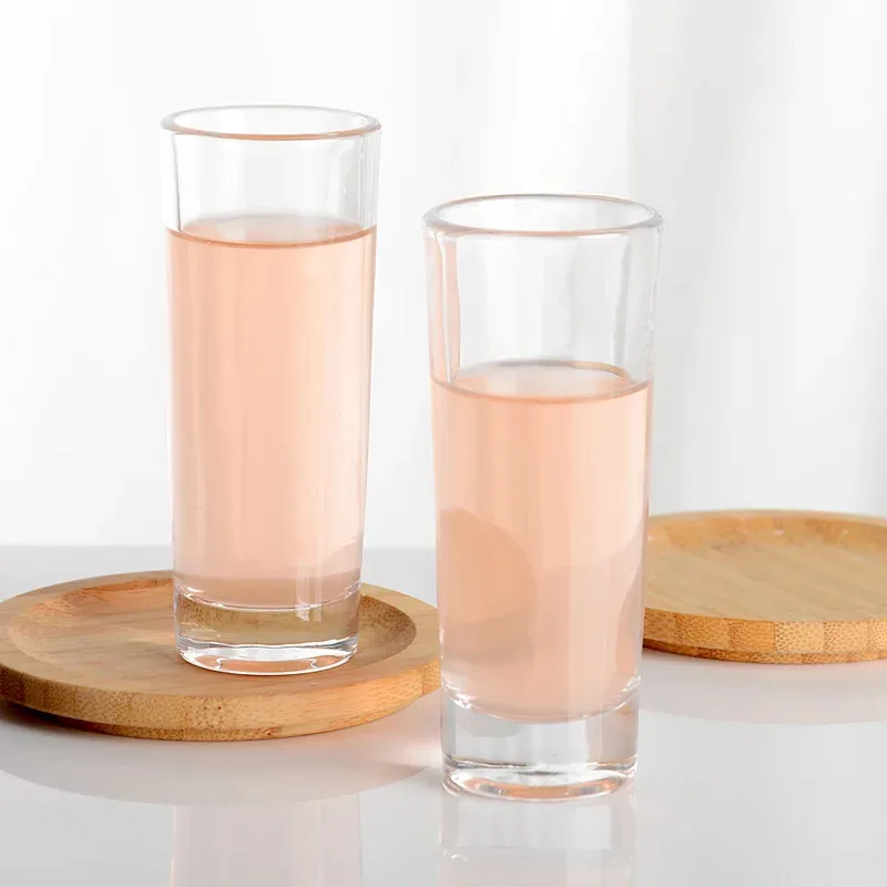 

TOPLIVING 2pcs Set 2oz 60ml Thick Glass Cup Straight Body Shot Glass Creative Transparent Drinkware Liquor Vodka Brandy Scotch S