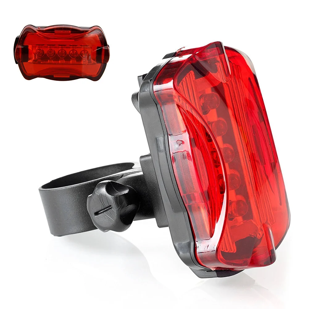 Bicycle Tail Light Waterproof 5 LED Lamp Beads Black Cycling Accessories Rear Light For Night Cycling 2023 New