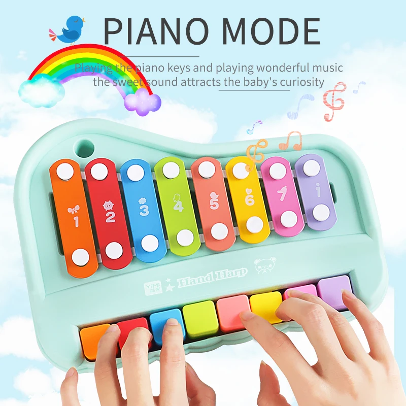 Children's Puzzle Early Education Eight Tone Hands On Piano Toy Multifunctional Key Hand Percussion Instrument Toy For Kids Gift