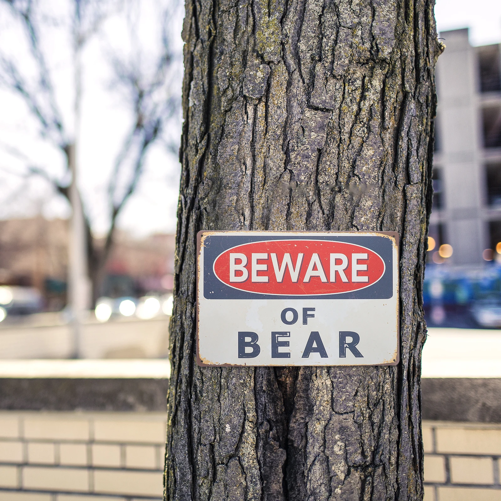 

Hanging Pictures Bear Caution Sign for Cabin Outdoor Animal Activity Alert Beware Signs