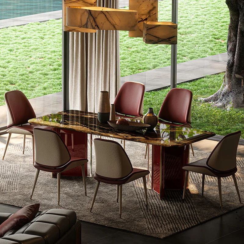 Luxury Chairs Dining Table Restaurant Modern Writing Dining Table Reception Space Saving Mesas De Jantar Living Room Furniture