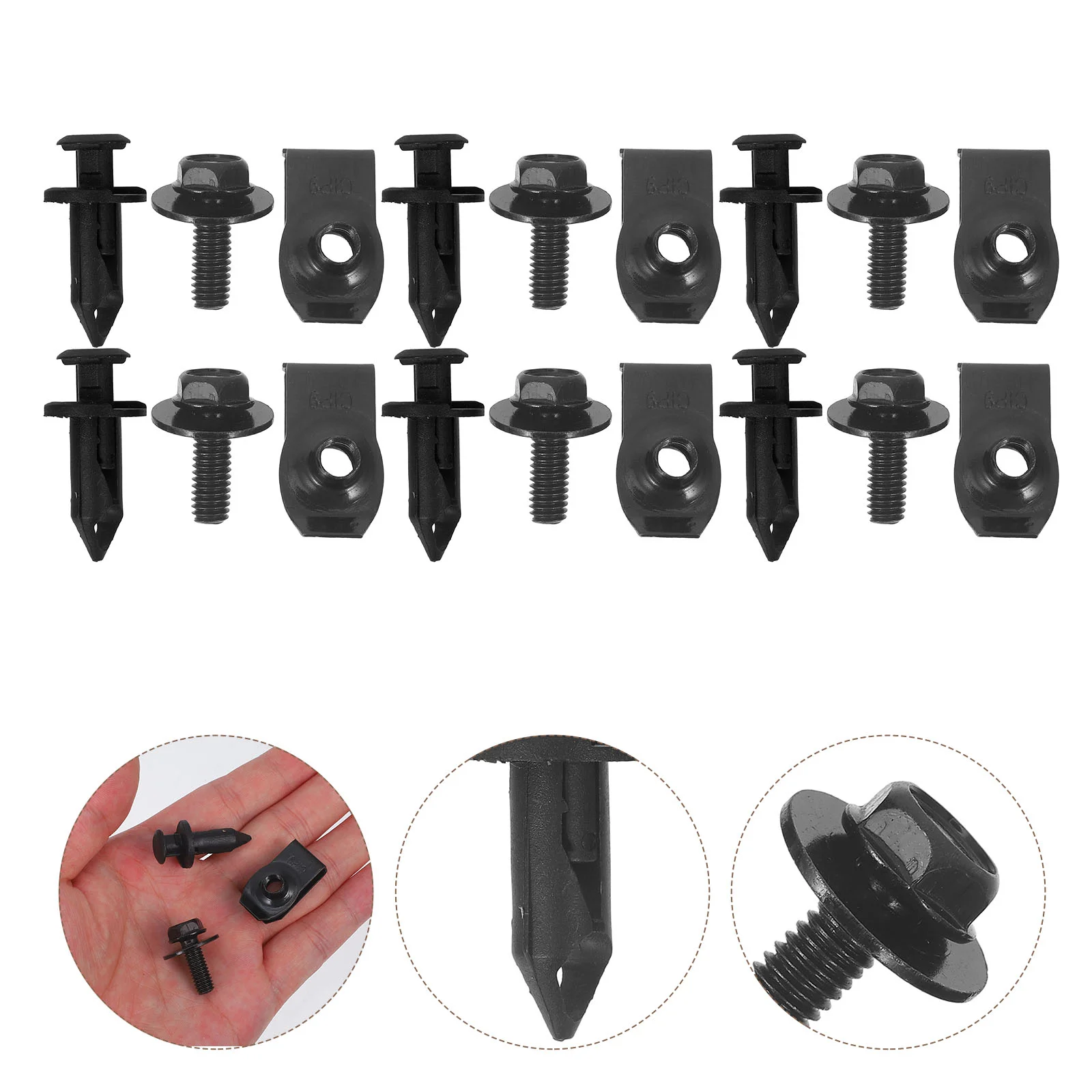 

Car Spiral Protector Bumpers Cars Clips for Auto Parts Metal Black Fasteners The