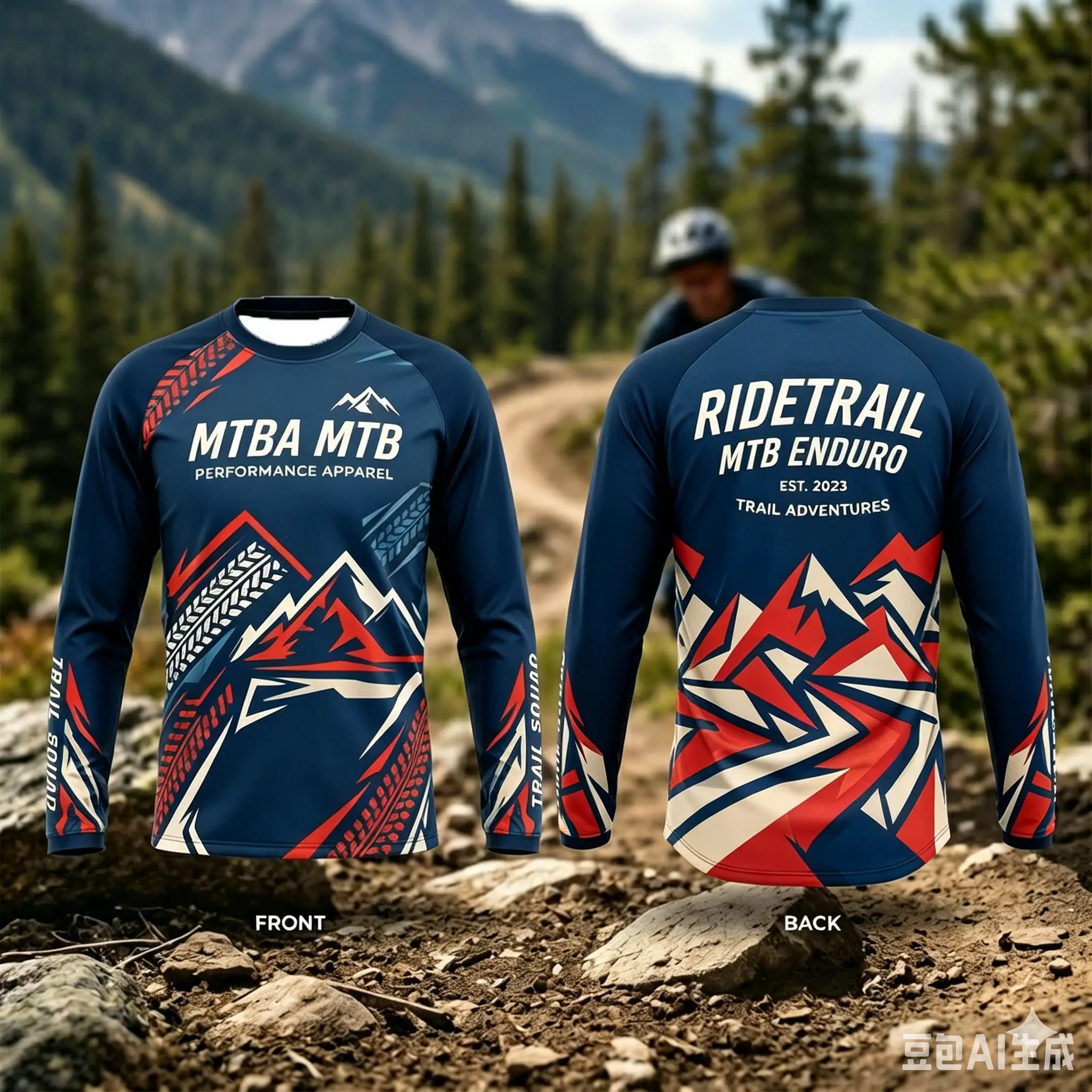 2026 LANGÄRMELIGES MTB-TRIKOT FÜR MÄNNER – SCHNELLTROCKNENDES, ATMUNGSAKTIVES RENNTRIOKO MIT TRAIL-BEREITEM GRAFIKDESIGN FÜR KINDER – Detail 6