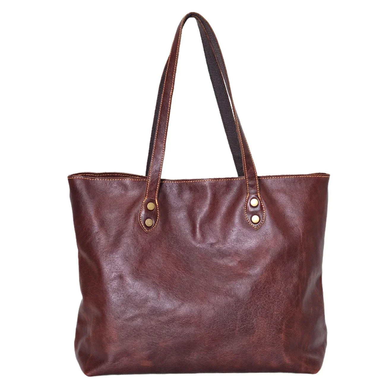 New niche tote bag female leather large capacity casual simple shoulder bag cowhide commuting large bag