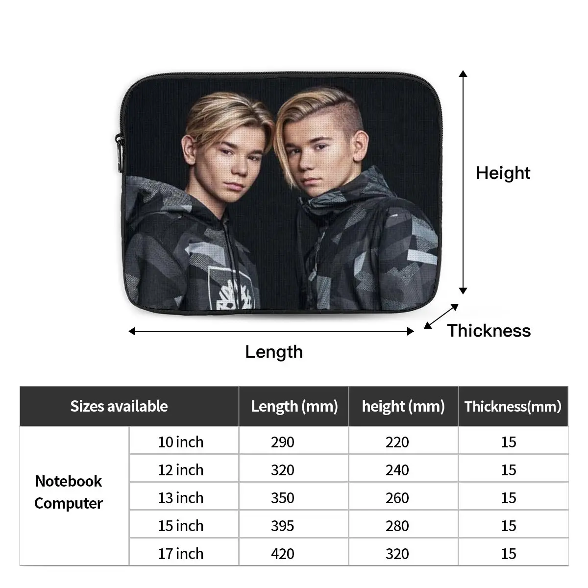 Marcus And Martinus Sweden Norway Eurovision Notebook Laptop Bag Case Pouch 10 12 13 15 17 Inch For Macbook Air Pro Tablet Bag