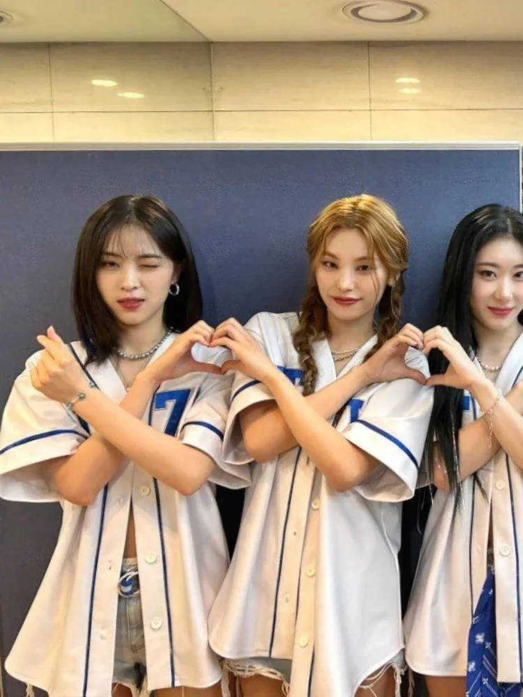 ITZY Girl Group Performance Outfit American Baseball Jacket Cheerleading Street Dance Hip Hop Jazz Kpop Show Set Women's Costume - view 2