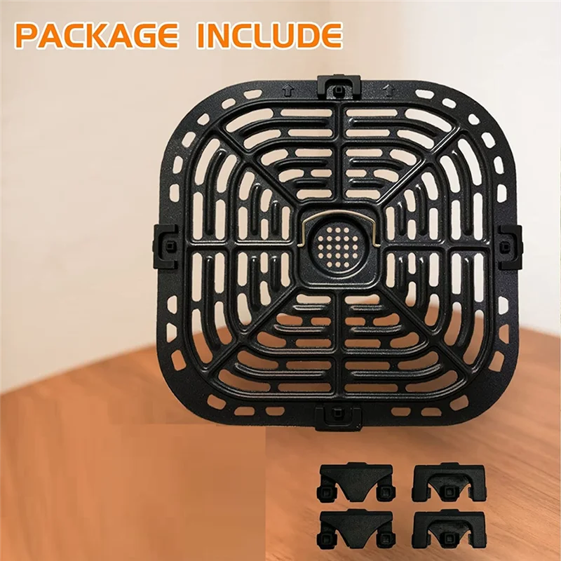 Air Fryer Grill Plate for Instants Vortex Plus 6QT Air Fryers, Upgraded Square Grill Pan Tray Replacement Parts