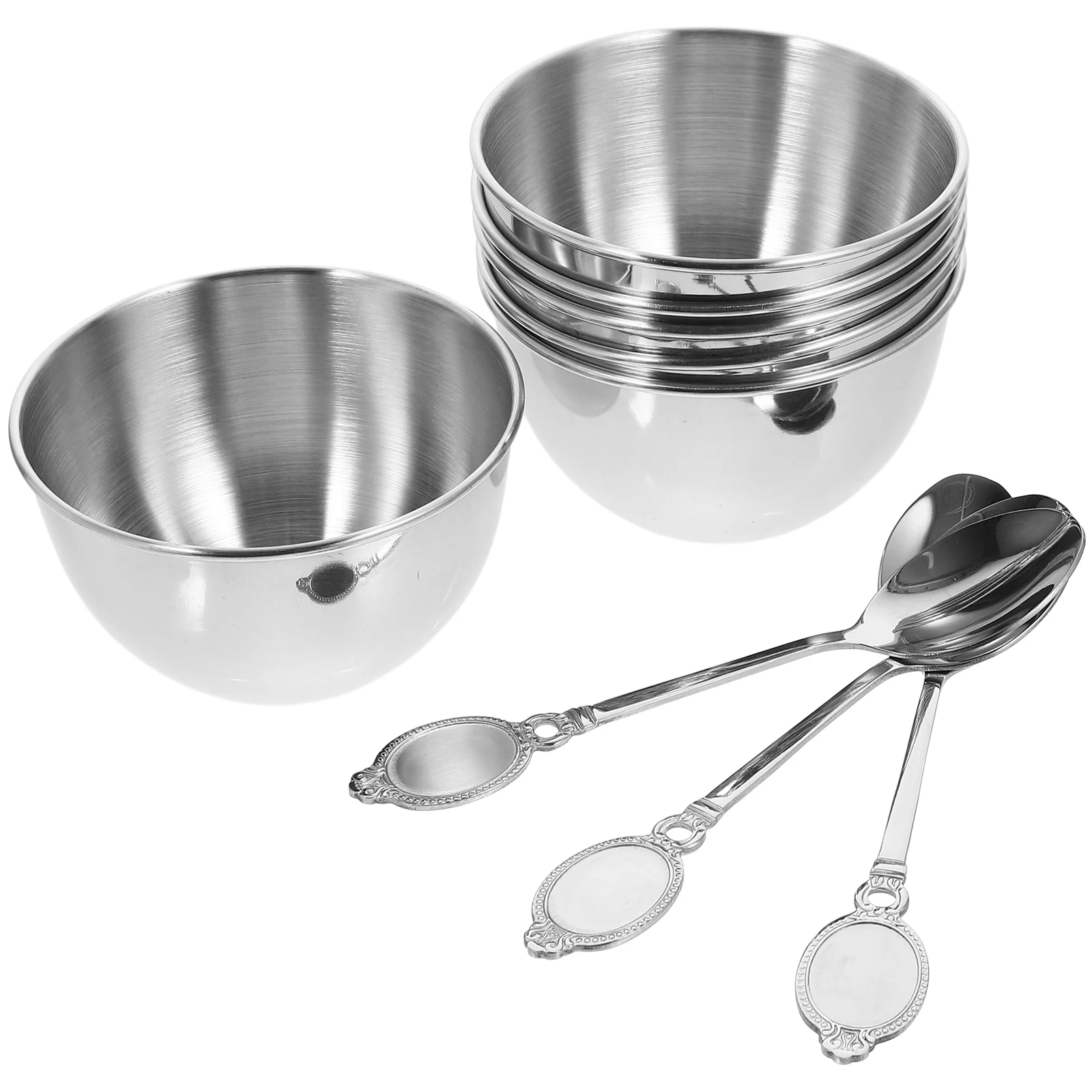 

Dip Bowl Set Stainless Steel Golden Bowls Small Bbq Plate Appetizer Seasoning Dishes Kitchen Supply Round Multipurpose