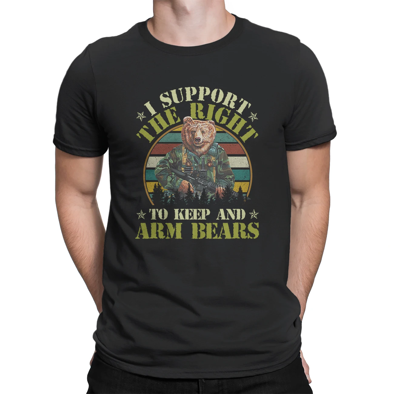 I Support The Right To Keep and Arm Bears T-Shirt 100% Cotton O-Neck Short Sleeve Summer Casual Mens T-shirt Size S-3XL