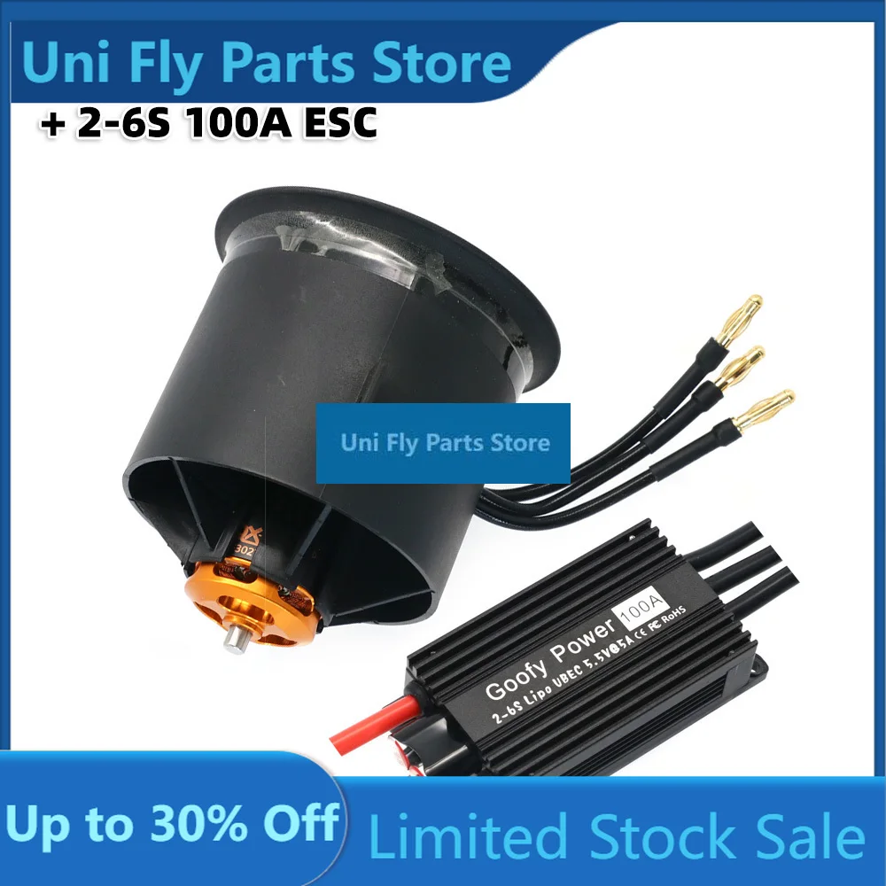 UniFlyQX-MOTOR 70mm EDF QF3027 2200KV Brushless Motor With 100A Esc 12 Blades Ducted Fan For RC Airplane Ducted Fan Plane DIY P