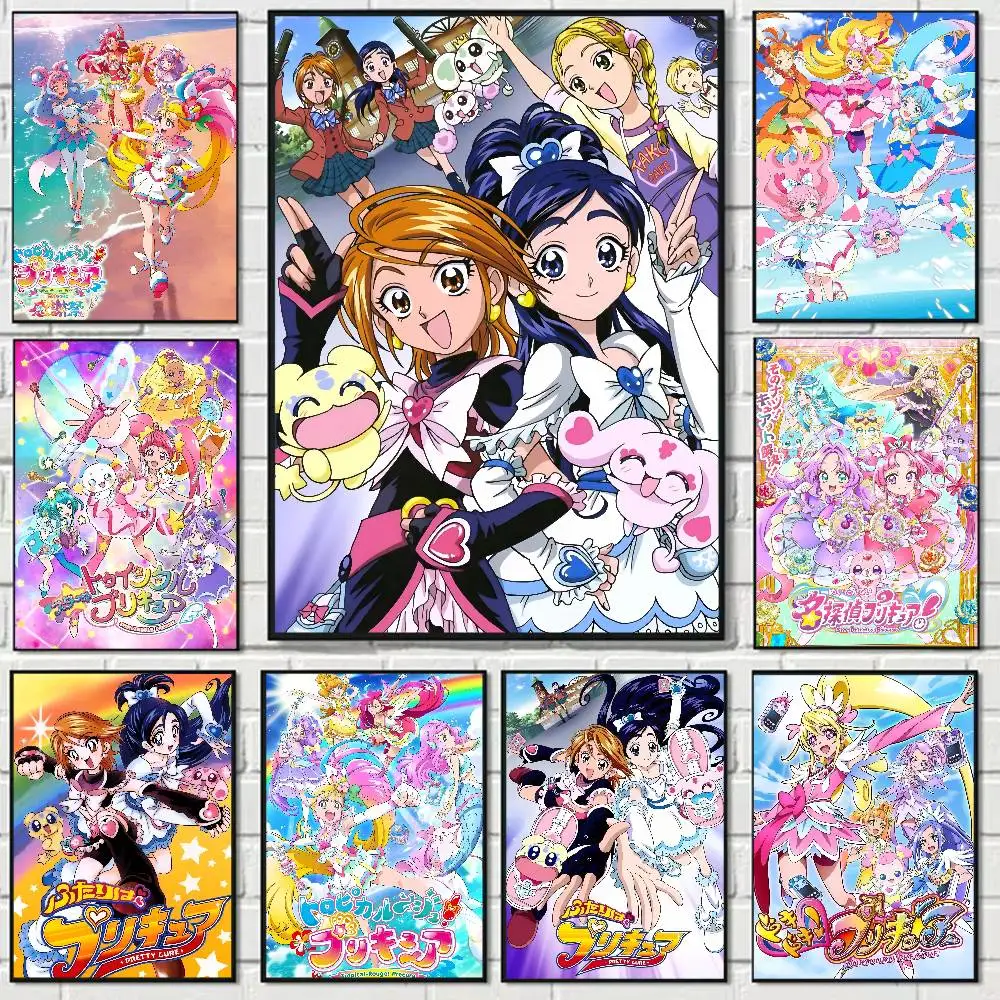 Anime Pretty Cure Whitepaper Poster Waterproof Paper Sticker Coffee House Bar Aesthetic Art Wall Painting