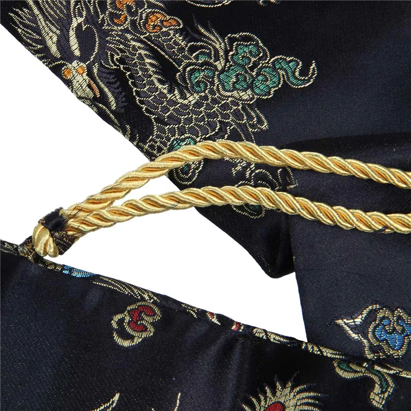 WOTT-6Pcs 135Cm Dragon And Phoenix Katana Samurai Sword Bag Tissu Black view 3