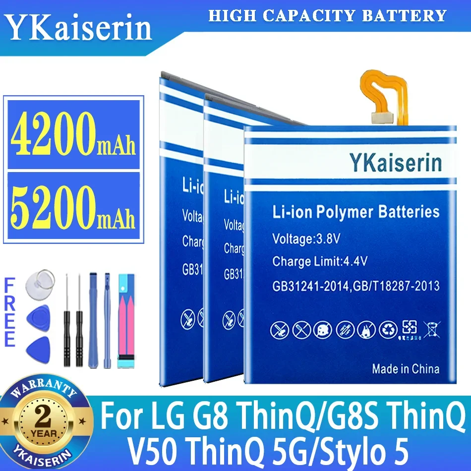 YKaiserin Battery For LG G8 V50 G8S Stylo5 S/N:EAC64578803 ThinQ LM-G810 K50S LMG820QM7 LM-V500 V500EM LMQ720PS LM-G820N G820N