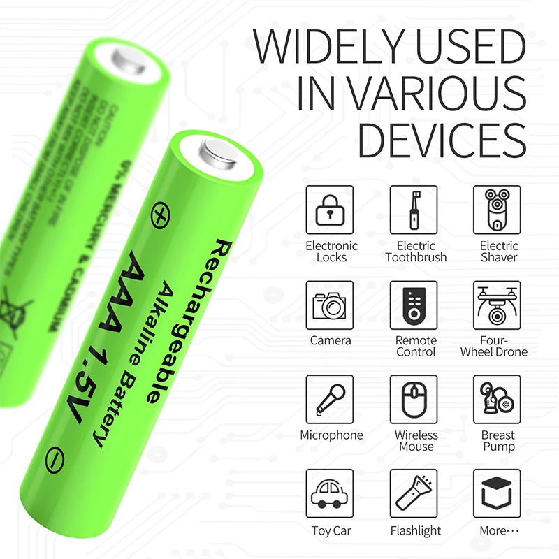 100Pcs AAA Rechargeable Battery 600mAh 1.5V 3A  Alkaline Batteries For Remote Control Computer Shaver Replace Ni-Mh Battery