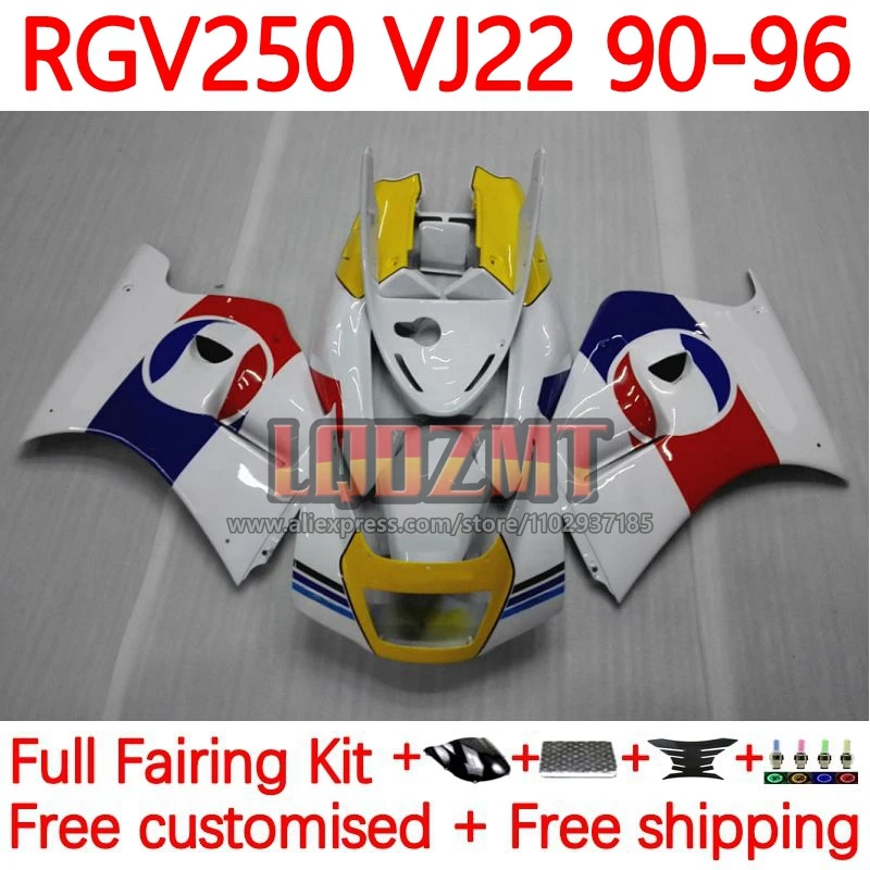 RGV250 For SUZUKI RGV 250 SAPC VJ22 1990 1991 1992 1993 1994 1995 1996 RGV-250 90 91 92 93 94 95 96 white stock Fairing 87No.6