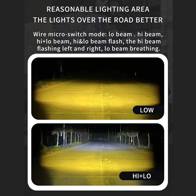 DRXD SD8 Motorcycle Spotlight 60W LED Fog Lights Wired Switch Low Beam High Beam Ultra Bright Lamps Auxiliary Flashing Spotlight