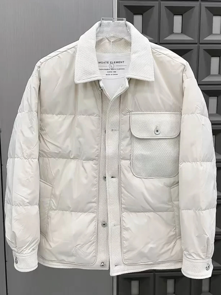 

Мужская зимняя модная классическая однотонная куртка с длинными рукавами и воротником-стойкой, пуховик, хлопковая куртка, универсальная, высокого качества