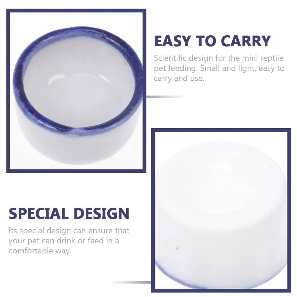 

24Pcs Reptile Food and Water Bowls Small Ceramic Feeding Sink for Spiders Frogs Easy-Clean Pet Dishes