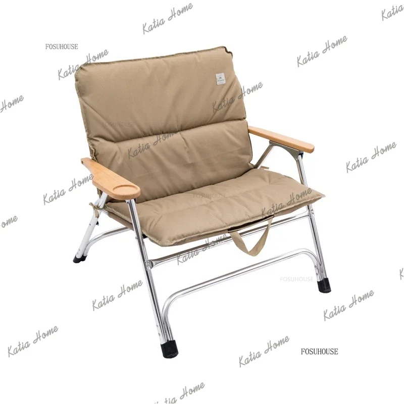 LSSimple Aluminum Alloy Outdoor Chairs Camping Beach Chair Foldable Storage Portable Chair with Cushion Modern Outdoor Furniture