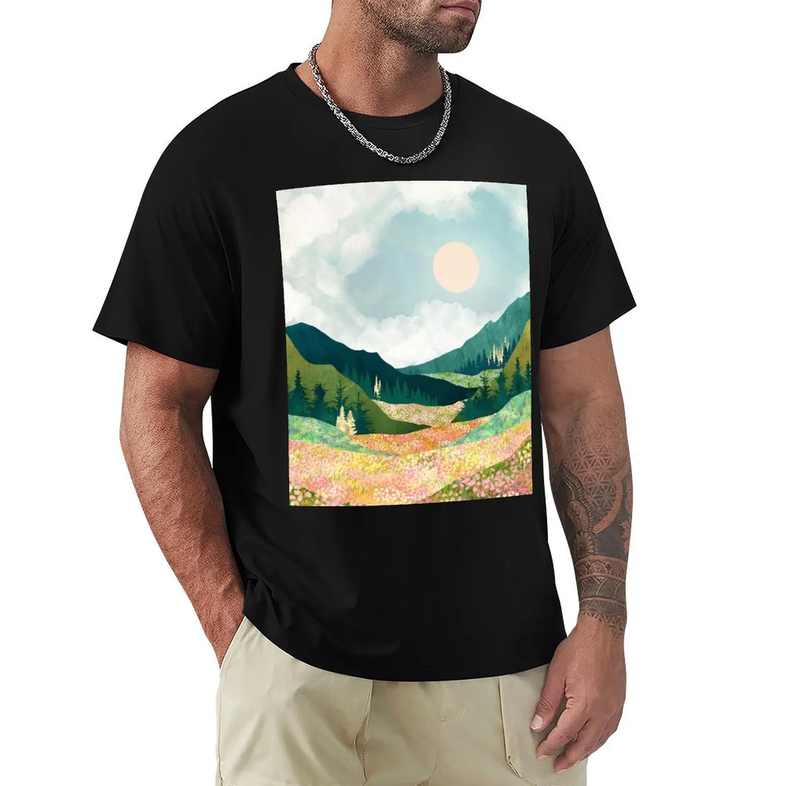 Spring Flower Vista T-Shirt Standard Fit Solid Tee Shirt