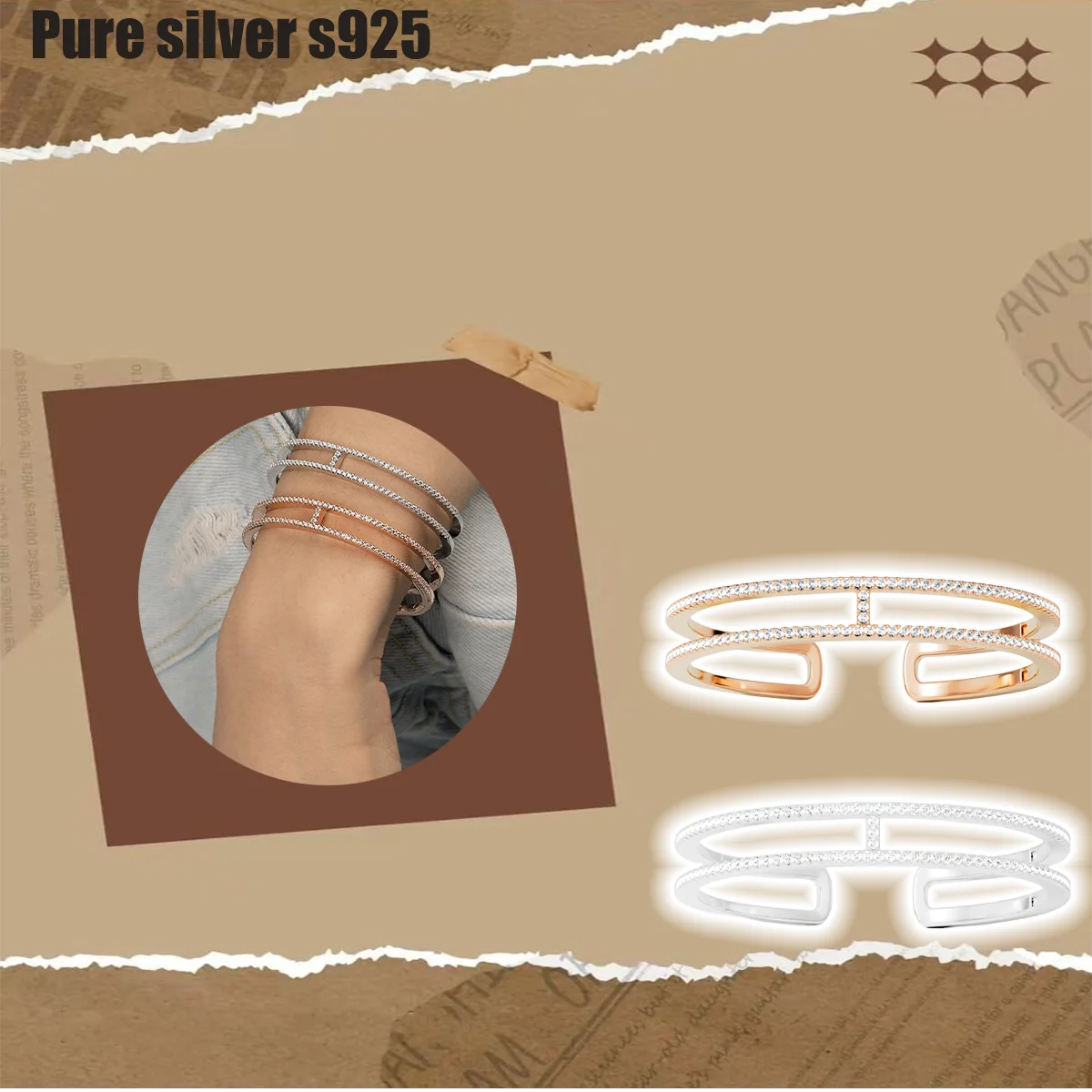 

Pure silver s925 bracelet Advanced temperament, popular classic, retro charm, charming bracelet