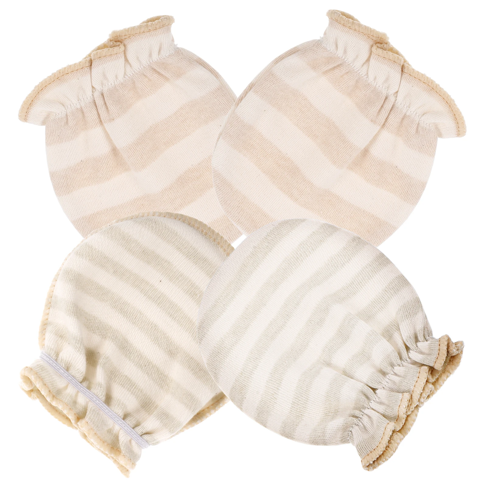 

2 Pairs Baby Mittens No Scratches Breathable Cotton Gloves Elastic Wrist Infant Hand Protection Toddler Anti Scratch Mitts Soft