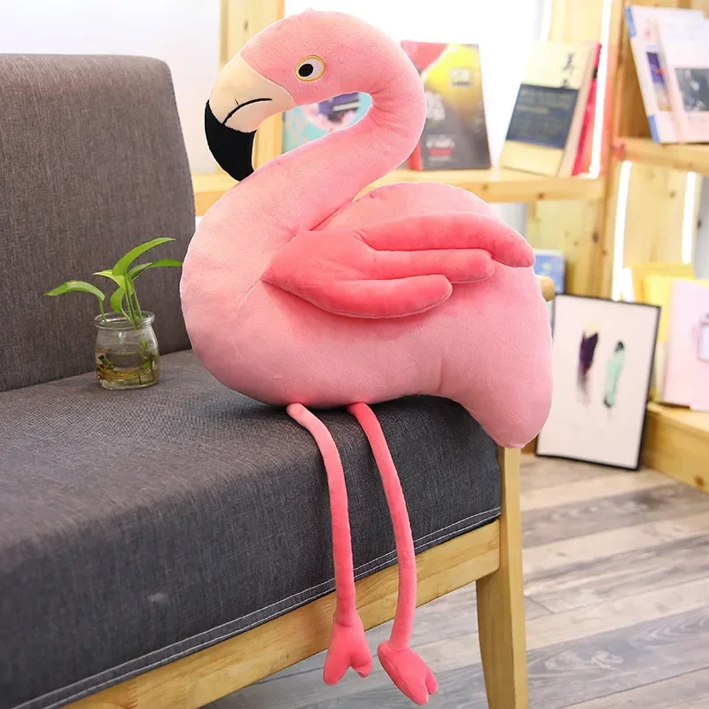 

[Funny] Very Cute Soft 110cm Flamingo Plush Toy Simulation pink Bird animal Hold pillow Home Decoration Girl Birthday Gift