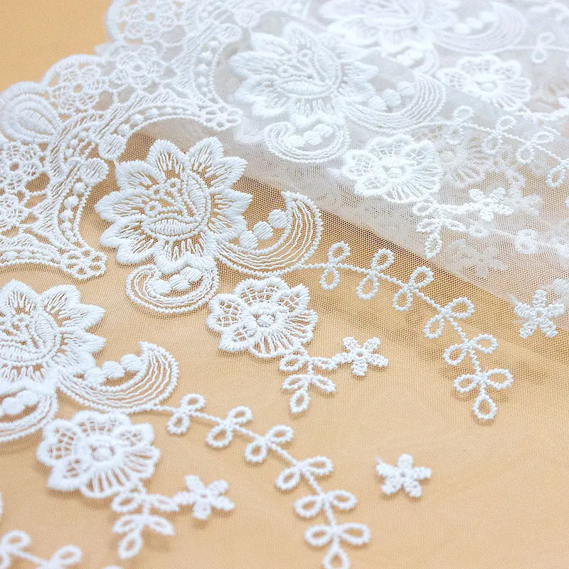 Embroidered Tulle Lace Fabric, Home Textile Decor, Sewing Accessories, Wedding Applique, Nigerian, Wholesale, 36.5cm Wide