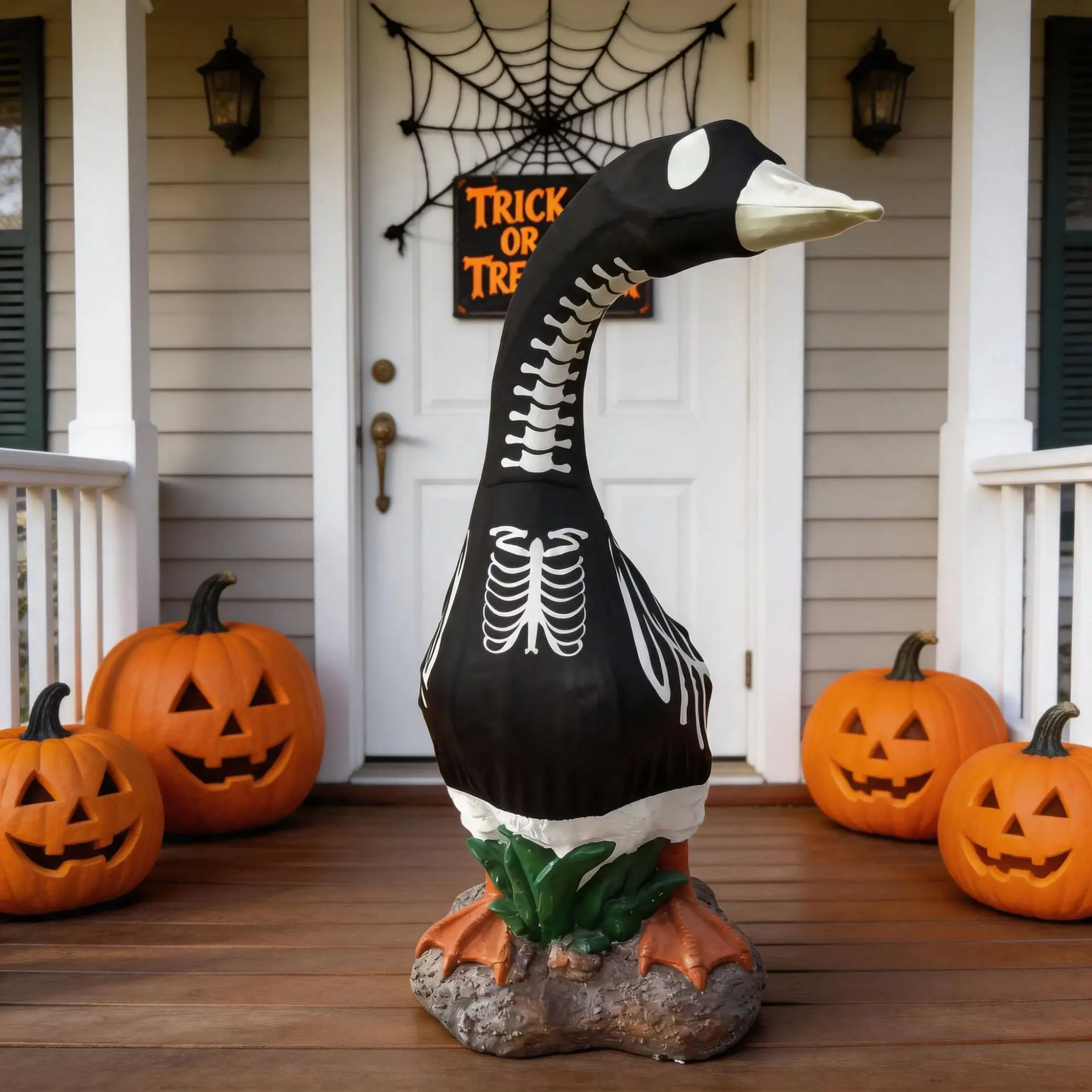 Glow In The Dark Halloween Goose Outfit Skeleton Costume Lawn Goose Clothes 23 Inch Wholesale Halloween Goose Outfit