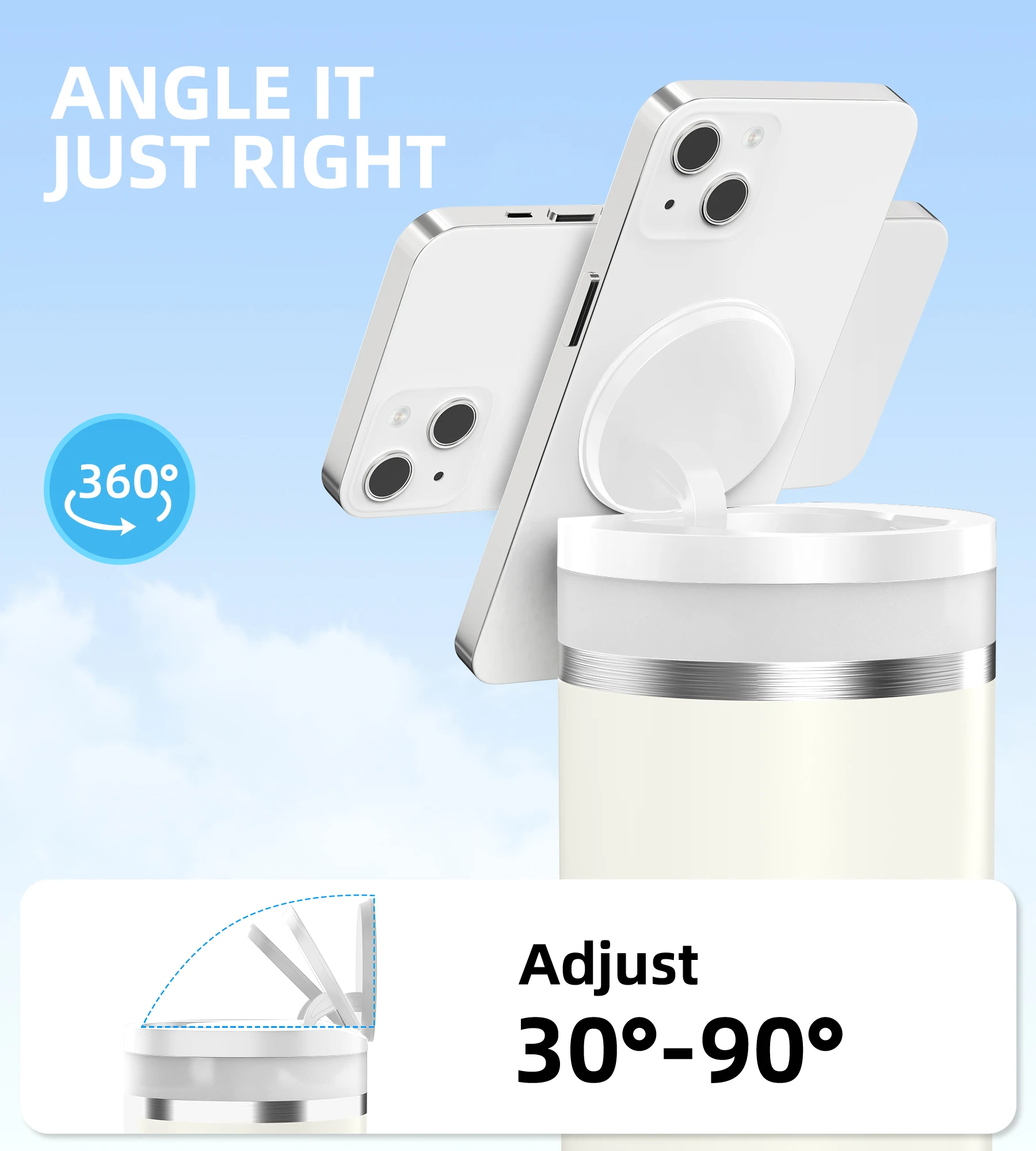 Phone Stand Stanley Cup Accessories Phone Holder Magnetic FlowState 40 OZ Tumbler Magsafe Phone Stand for Gym Office Home Car