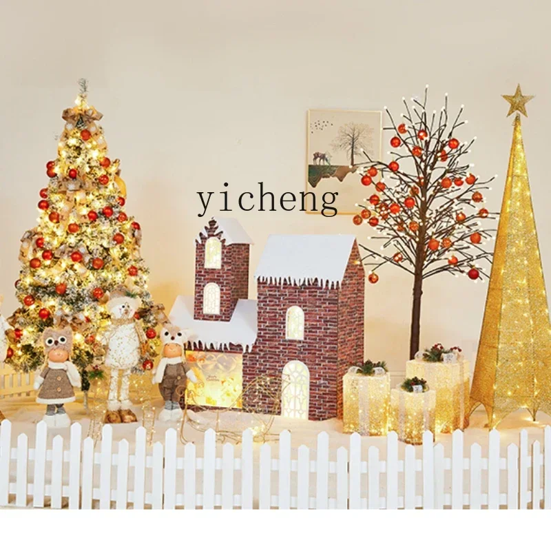 

TQH Christmas large hotel shopping mall landscape decoration package window decoration luminous house