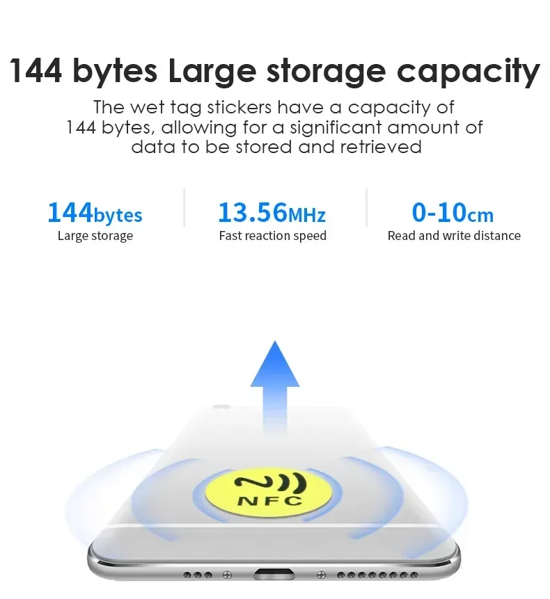 Etiquetas adhesivas NFC para teléfono, pegatinas húmedas de 504 Bytes, 13,56 MHz, ISO14443A, Ntag 215, Chip RFID, 6 colores, Ntag215, 6 piezas