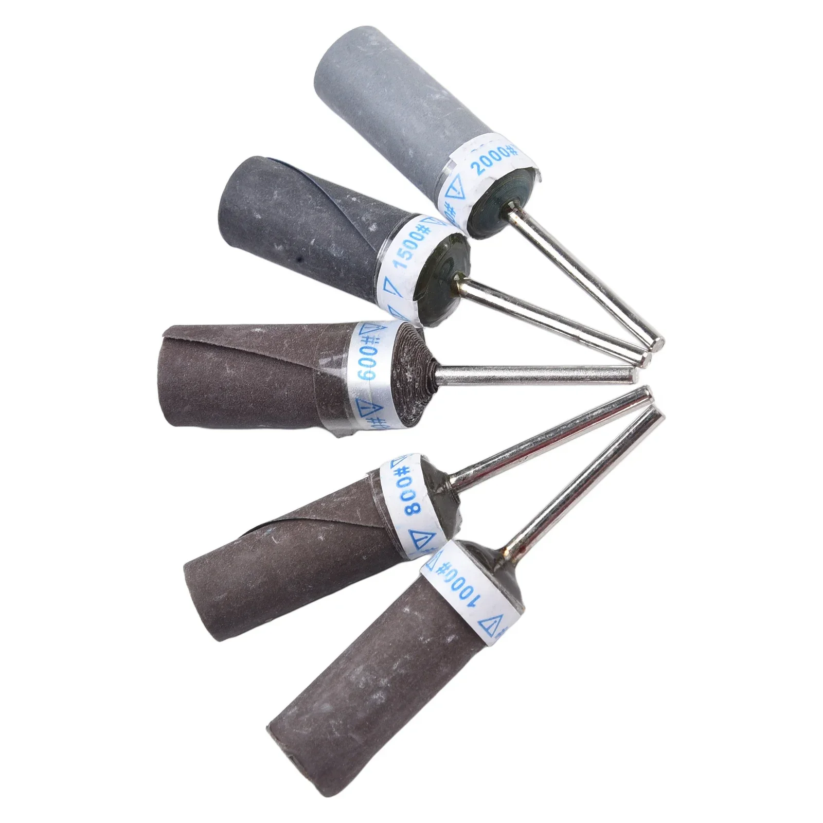 5Pcs 2.35mm Shank Paper Tool Sanding Belt Sandpaper Grinding Polishing Bands Wheel Electric Drill Accessories With Mandrel Wheel