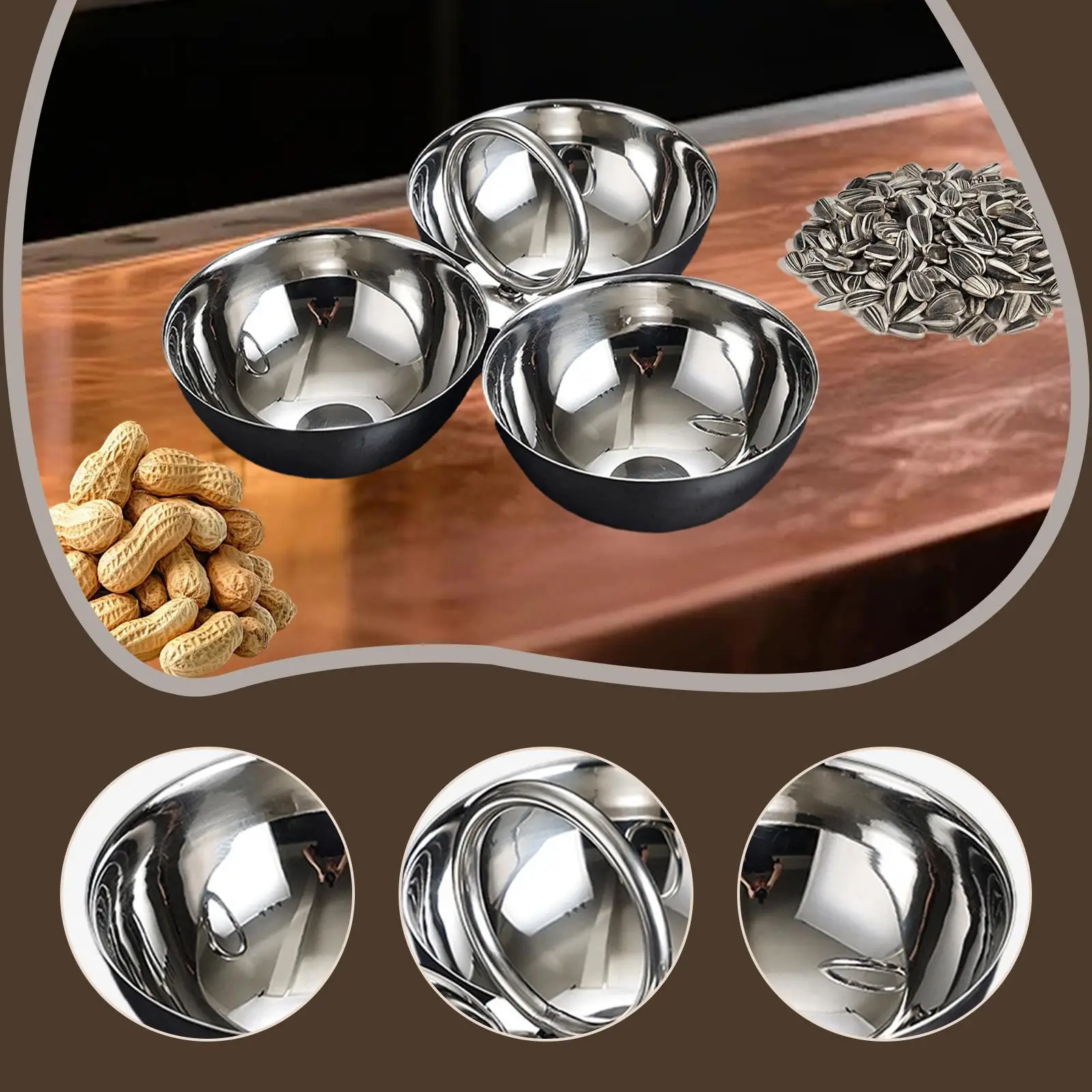 

Stainless Steel Snack Serving Bowls Food Serving Trays Fruit Bowls Food Storage Containers for Party Hosting Bar Living Room