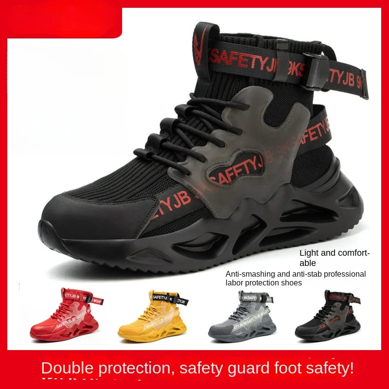 

Men's Steel Toe Sports Safety Shoes Are Wear-resistant, Impact Resistant Puncture Resistant, Breathable, and Non Slip Work Shoes