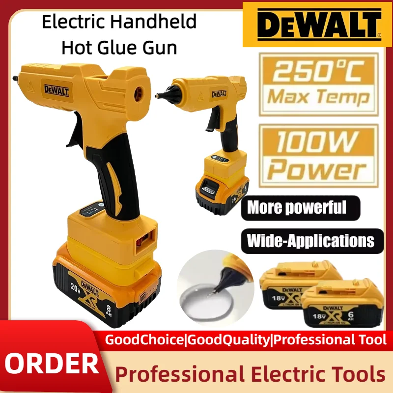 

Dewalt Hot Melt Adhesive Glue Gun Cordless Electric Handheld DIY Repair Welding Anti-scald Protection Nozzle
