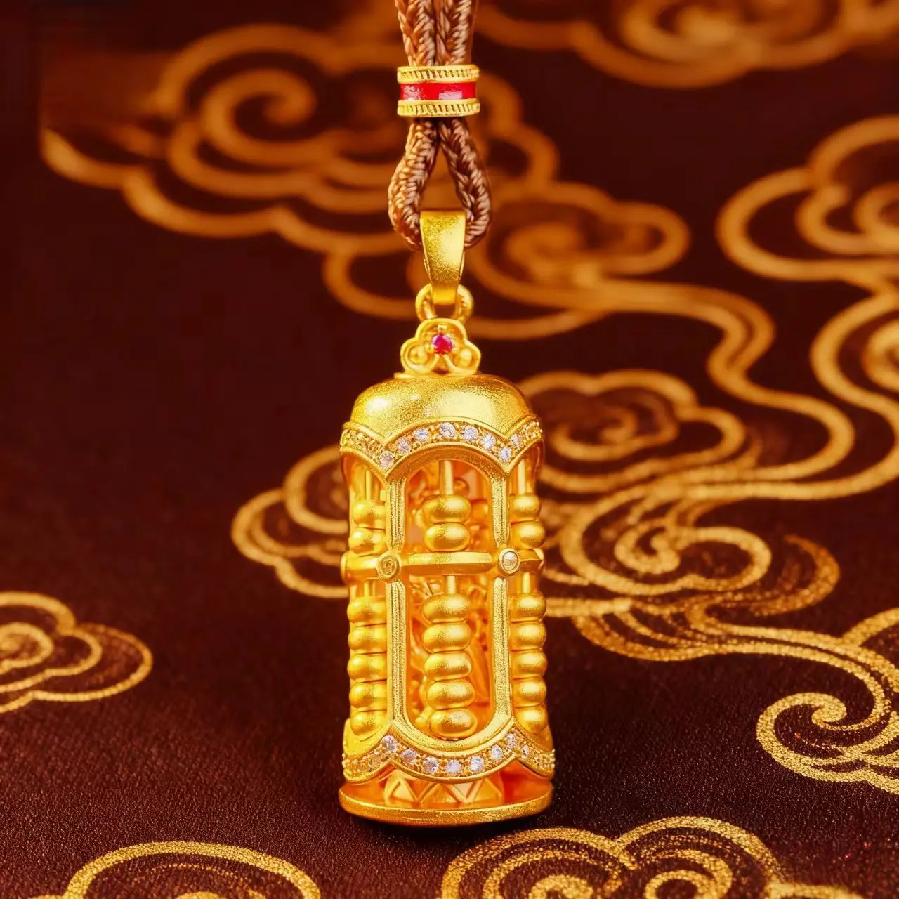 

Abacus Birdcage Pendant Women's 24K Gold AU999 - Abacus cage design, neck-framing, suitable for dating & shopping