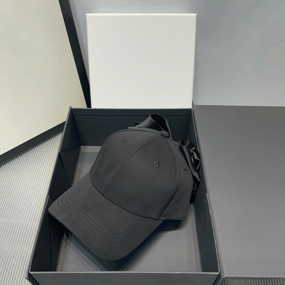 Fashion Versatile Lovely Big Bow Baseball Cap Adjustable Girl's Streetwear Sun Hat Casual Cotton Baseball Hats