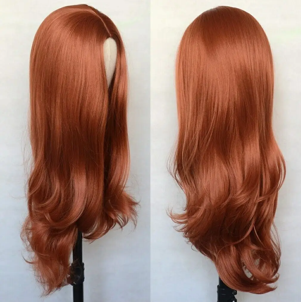 

Long Lace Front Wig Auburn Red Red Blonde Blend Heat OK wigs
