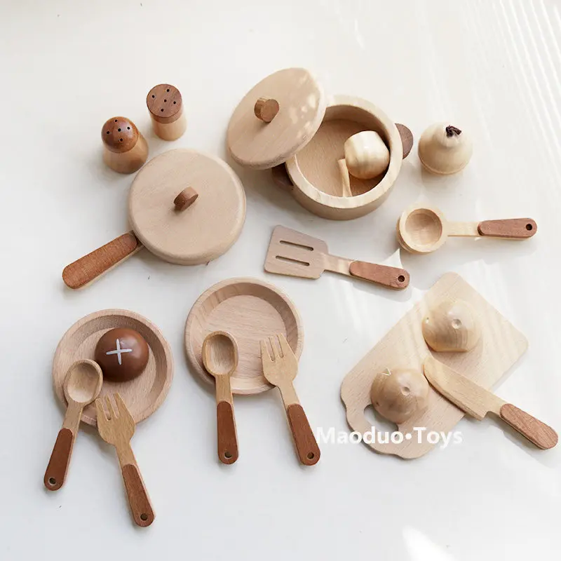 

Игровой набор Maoduo Toys из бука: детская кухня, кухонная утварь, кастрюли, игрушечная еда для нарезки, премиум-подарок для детей и малышей