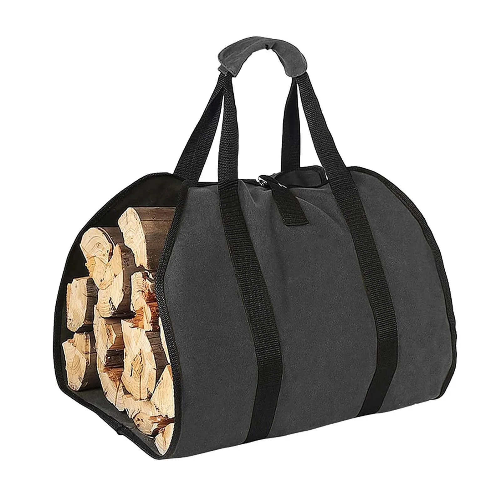 1 Pack Firewood Carrier Heavy Duty Canvas Log Tote for Camping Fireplace Stove Foldable Wood Storage Bag Durable Portable