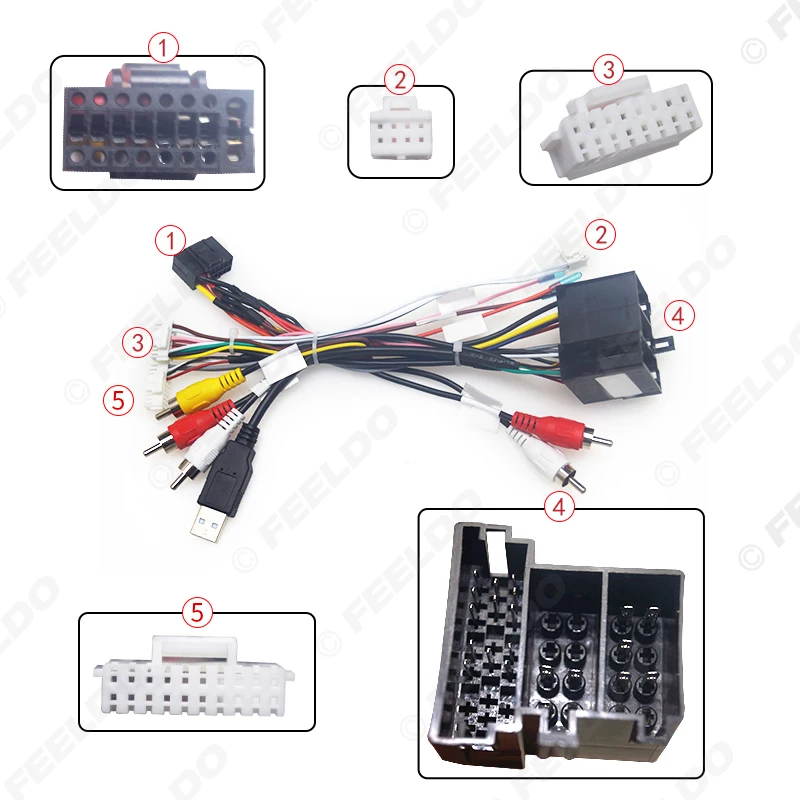 Car Radio 16PIN Android Power Calbe For KIA Sorento  2010-2011/Cerato 2010-2012 Audio Wiring Harness Adapter
