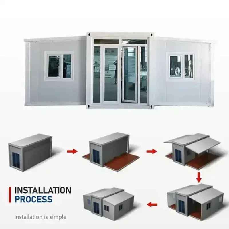 Casas prefabricadas plegables, viven, 3 dormitorios, casas contenedoras, casa contenedor plegable expandible con aislamiento directo de fábrica