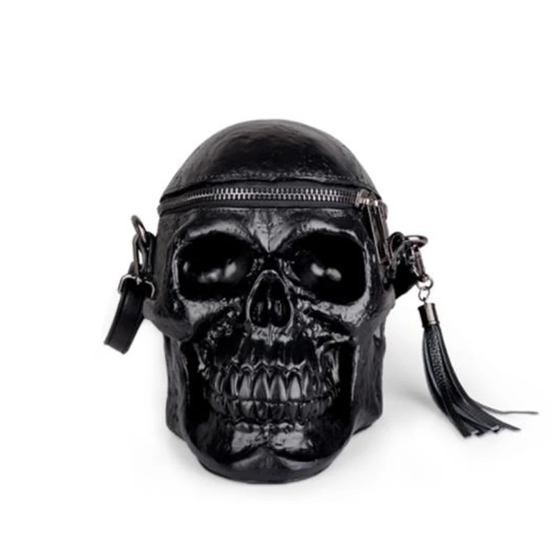 Fashion Designer Satchel Package Skull BagsOriginality Women Bag Funny Skeleton Head Black Handbad Single Package