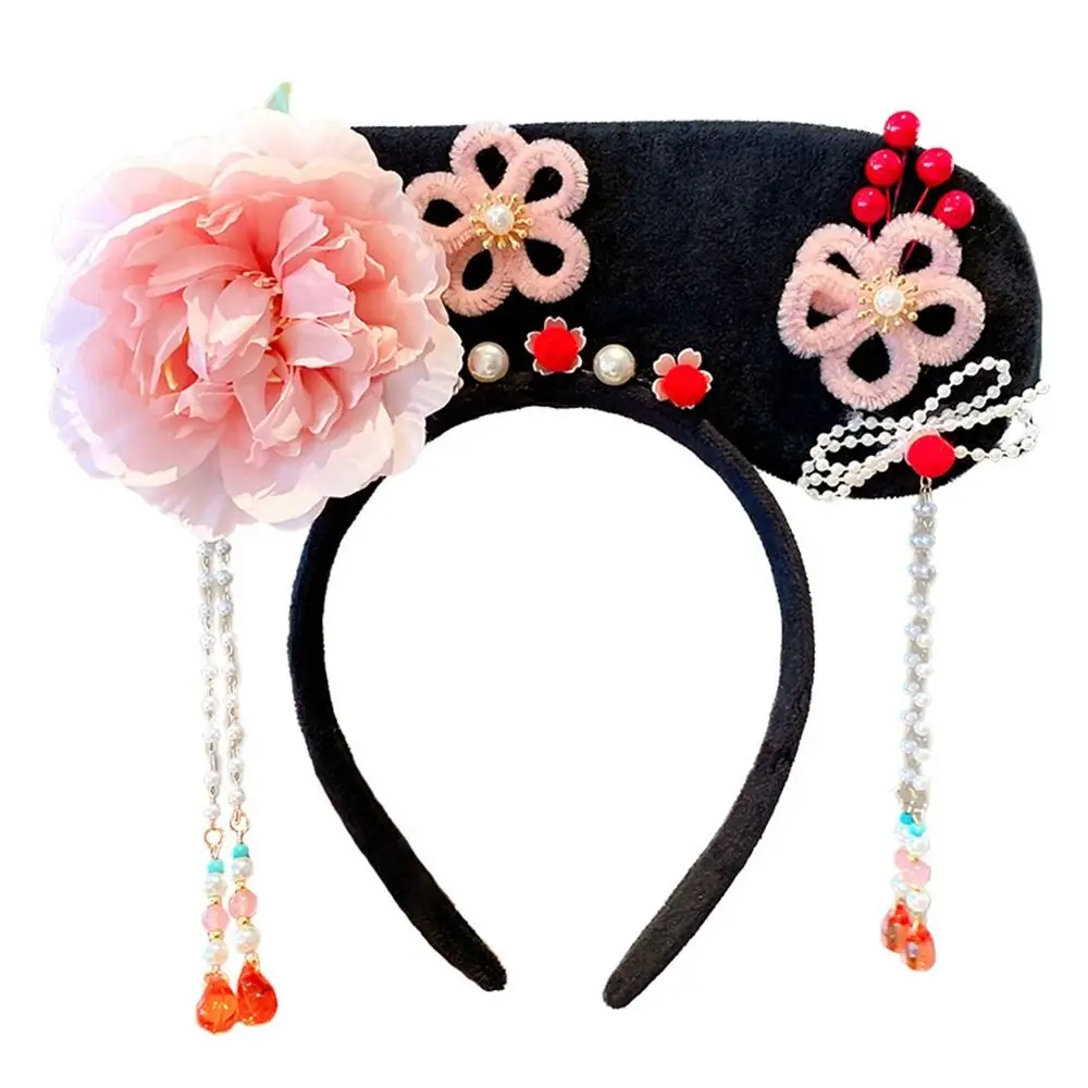 Flower Chinese Style Headwear Bow Pearl Ancient Style Headband New Year Hair Accessories Hanfu Headdress Hanfu Hair Clip Women