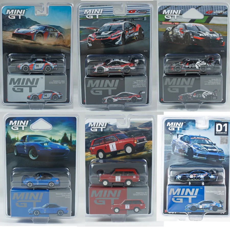 

MINI GT 1:64 Range Rover 1971 Hillrally Winner Honda NSX-GT Type S GT500 Porsche 911 Dakar Alloy Die Cast Car Model Gift
