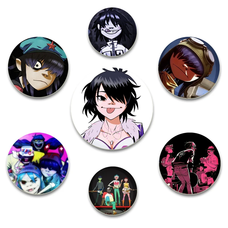 32/44/58mm Gorillaz Boat Music Icons Brooch Badges Accessories for Clothes Backpack Fans Gifts Snap-in Button Pins DIY Craft