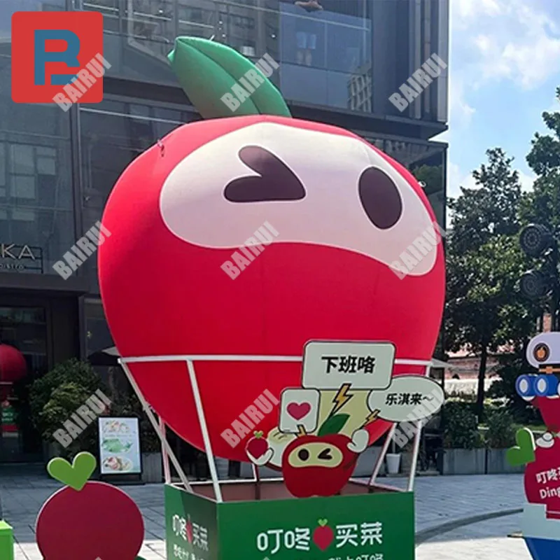 Q-Mascotte gonflable de pomme et de carotte, modèle d'air, fruits et légumes, entreprise, IP, éclairage personnalisé, accessoires publicitaires